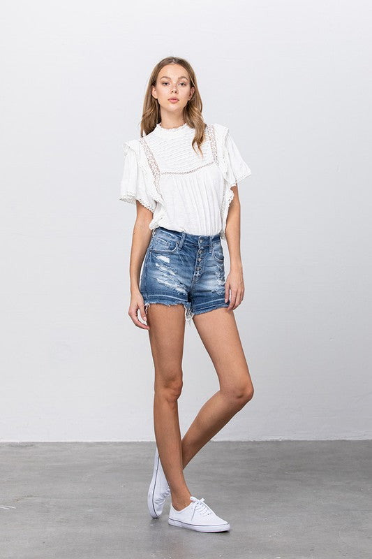 Insane Gene Button Down Mid Rise Shorts