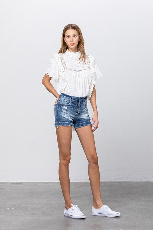 Insane Gene Button Down Mid Rise Shorts