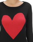 S/S Love Heart Crew-neck  12GG Pullover Sweater