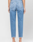 VERVET by Flying Monkey Distressed Raw Hem Mom Jeans