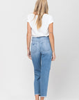 VERVET by Flying Monkey Distressed Raw Hem Mom Jeans