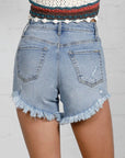 Denim Lab USA High Rise Distressed Premium Shorts