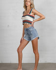 Denim Lab USA High Rise Distressed Premium Shorts