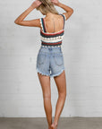 Denim Lab USA High Rise Distressed Premium Shorts