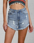 Denim Lab USA High Rise Distressed Premium Shorts