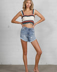 Denim Lab USA High Rise Distressed Premium Shorts