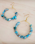 Beaded Hoop Earrings- Genuine Regalite Jasper