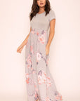 Plus Short Sleeve Floral Maxi Dress