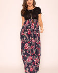 Plus Short Sleeve Floral Maxi Dress