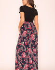 Plus Short Sleeve Floral Maxi Dress