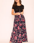 Plus Short Sleeve Floral Maxi Dress