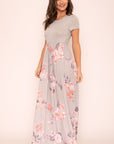 Plus Short Sleeve Floral Maxi Dress