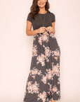 Plus Short Sleeve Floral Maxi Dress