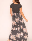 Plus Short Sleeve Floral Maxi Dress