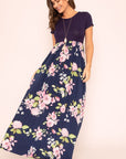 Short Sleeve Floral Maxi Dress