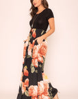 Short Sleeve Floral Maxi Dress