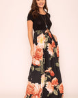 Short Sleeve Floral Maxi Dress