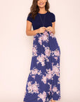 Plus Short Sleeve Floral Maxi Dress