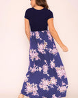 Plus Short Sleeve Floral Maxi Dress