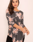 Floral Curved Hem Tunic