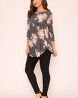 Floral Curved Hem Tunic