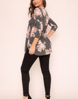 Floral Curved Hem Tunic