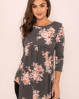 Floral Curved Hem Tunic