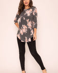 Floral Curved Hem Tunic