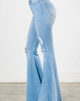 Vibrant M.i.U Distressed Flare Jeans