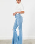 Vibrant M.i.U Distressed Flare Jeans