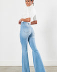 Vibrant M.i.U Distressed Flare Jeans