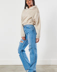 Vibrant M.i.U Distressed Wide Leg Jeans