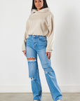 Vibrant M.i.U Distressed Wide Leg Jeans