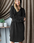 Heimish Ribbed Long Sleeve Hooded Dress