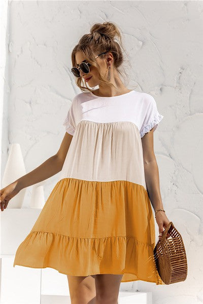 Miss Sparkling Color Block Dress