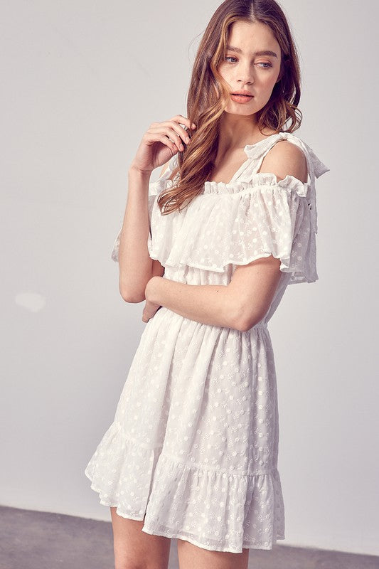 Do + Be Collection Cold Shoulder Ruffle Dress