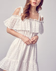 Do + Be Collection Cold Shoulder Ruffle Dress