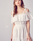 Do + Be Collection Cold Shoulder Ruffle Dress