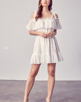 Do + Be Collection Cold Shoulder Ruffle Dress