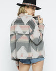 Blue B Soft Comfy Lightweight Aztec Pattern Jacket