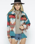 Blue B Soft Comfy Lightweight Aztec Pattern Jacket