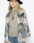 Blue B Soft Comfy Lightweight Aztec Pattern Jacket