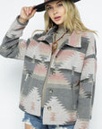 Blue B Soft Comfy Lightweight Aztec Pattern Jacket