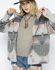 Blue B Soft Comfy Lightweight Aztec Pattern Jacket