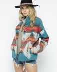 Blue B Soft Comfy Lightweight Aztec Pattern Jacket