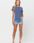 VERVET by Flying Monkey Mid Rise Single Cuffed Hem Shorts