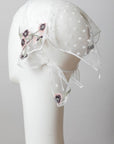 Tulle Lace Embroidered Poppy Headscarf