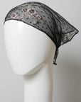 Tulle Lace Embroidered Poppy Headscarf