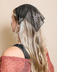 Tulle Lace Embroidered Poppy Headscarf