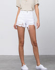Denim Lab USA High Rise White Denim Shorts
